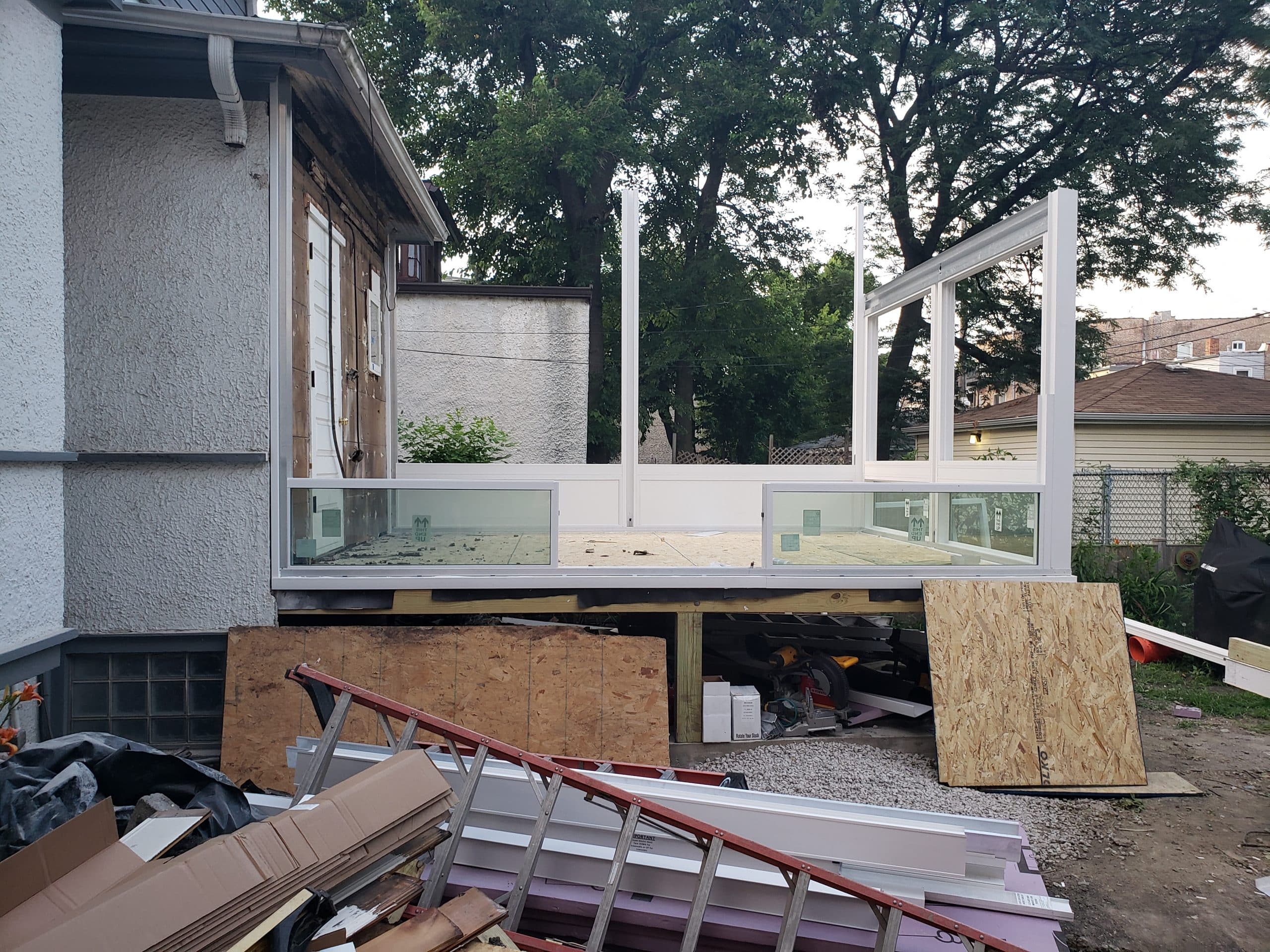 In Progress | Chicago, IL Sunroom framing