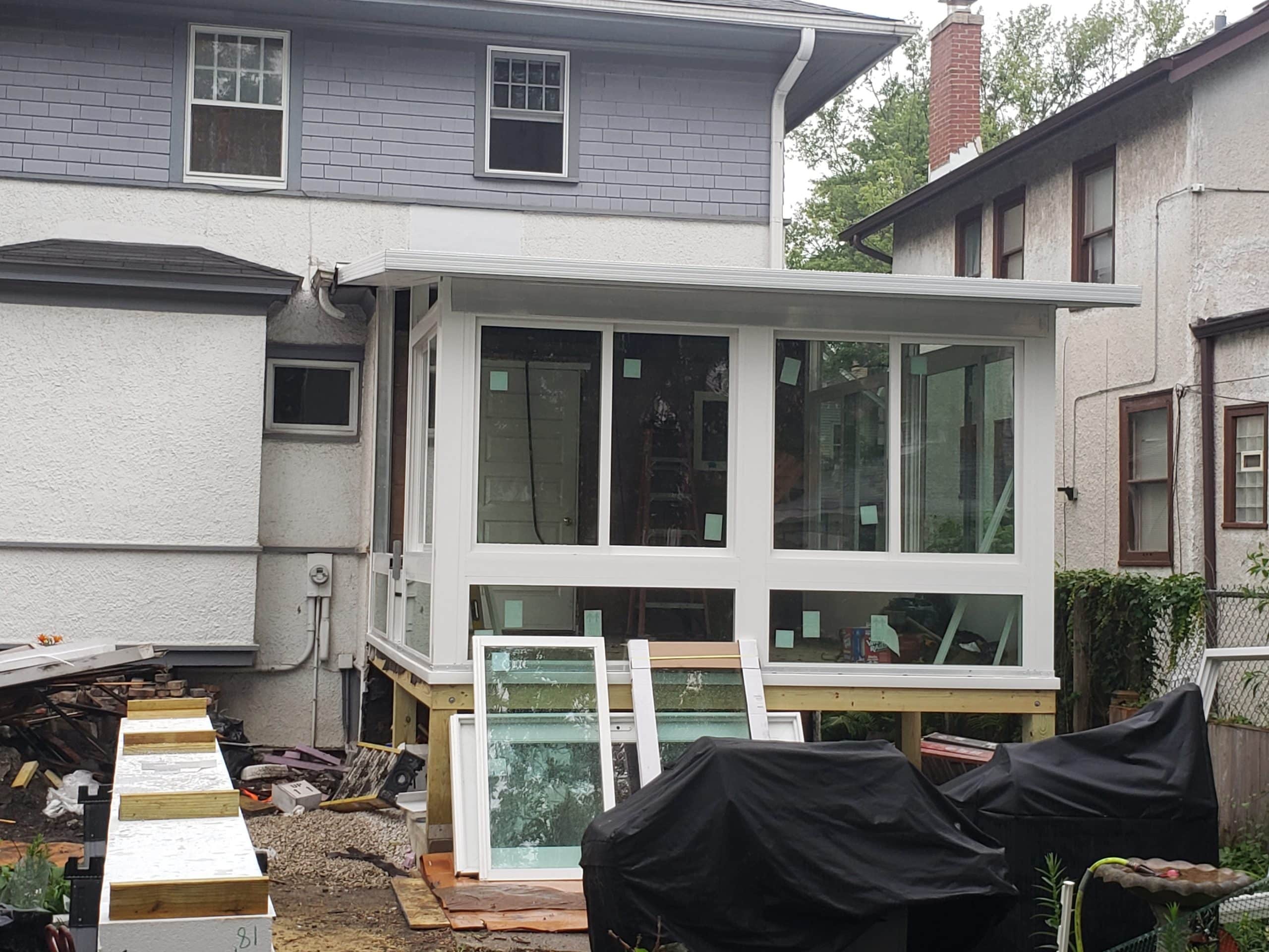 In Progress | Chicago, IL Sunroom finished framing