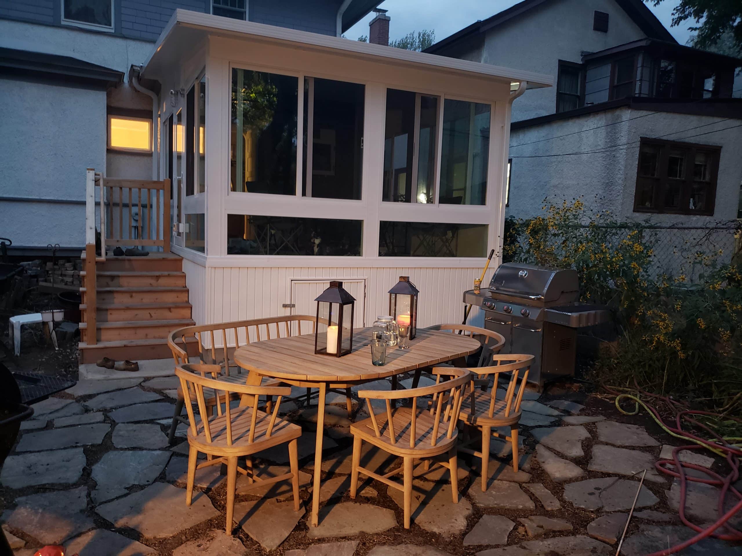 finished sunroom exterior