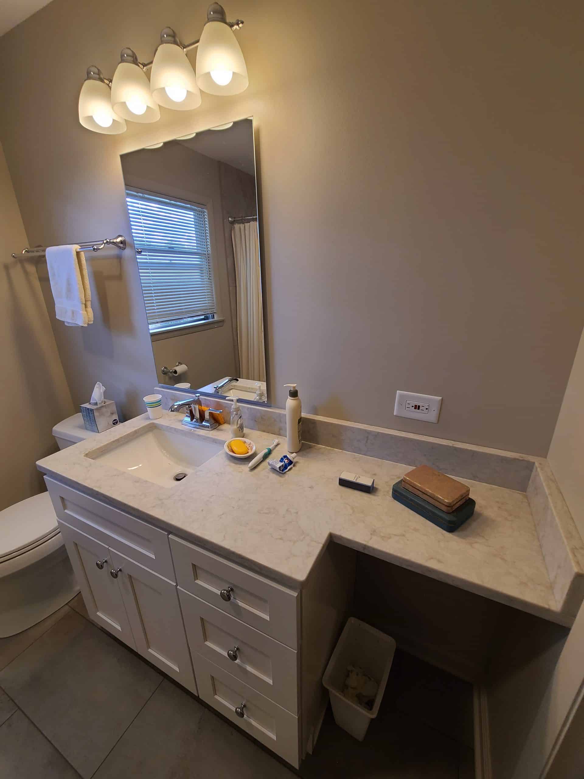 After | Arlington Heights, IL Vanity Before | Arlington Heights, IL Wet Area