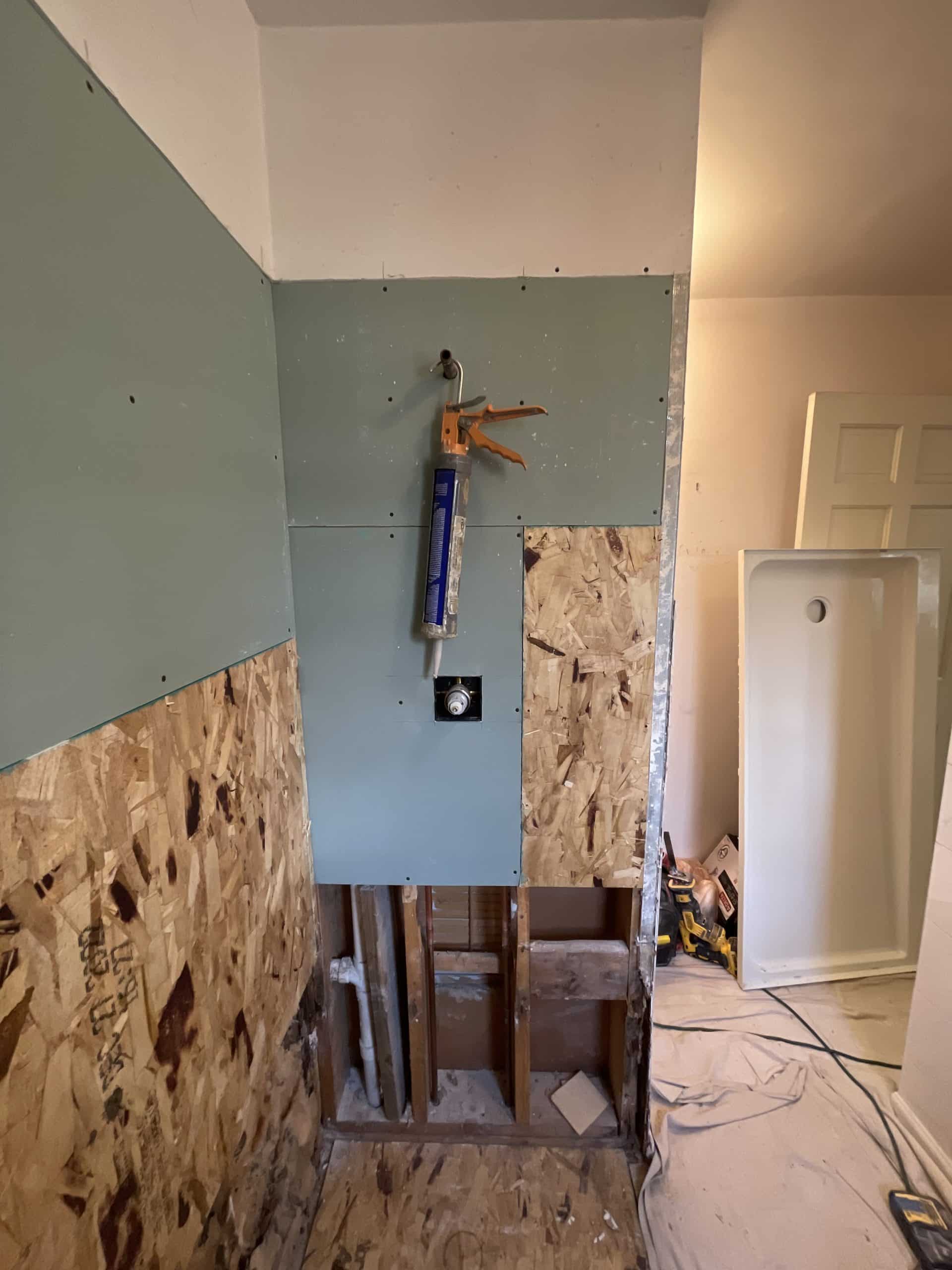 In Progress | Aurora, IL Walk-In Shower Remodel with Seat