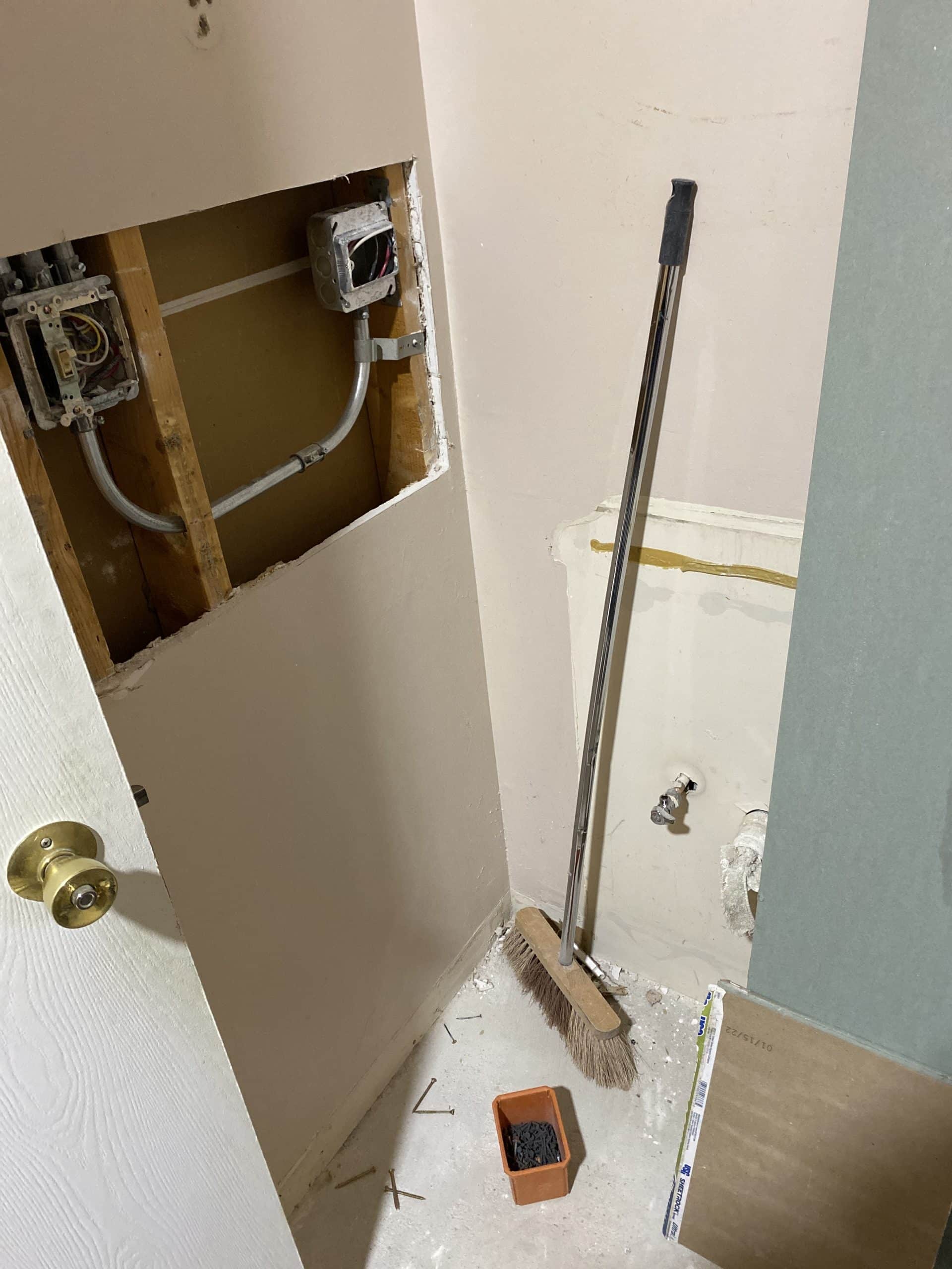 In Progress | Arlington Heights, IL Small Bathroom Remodel