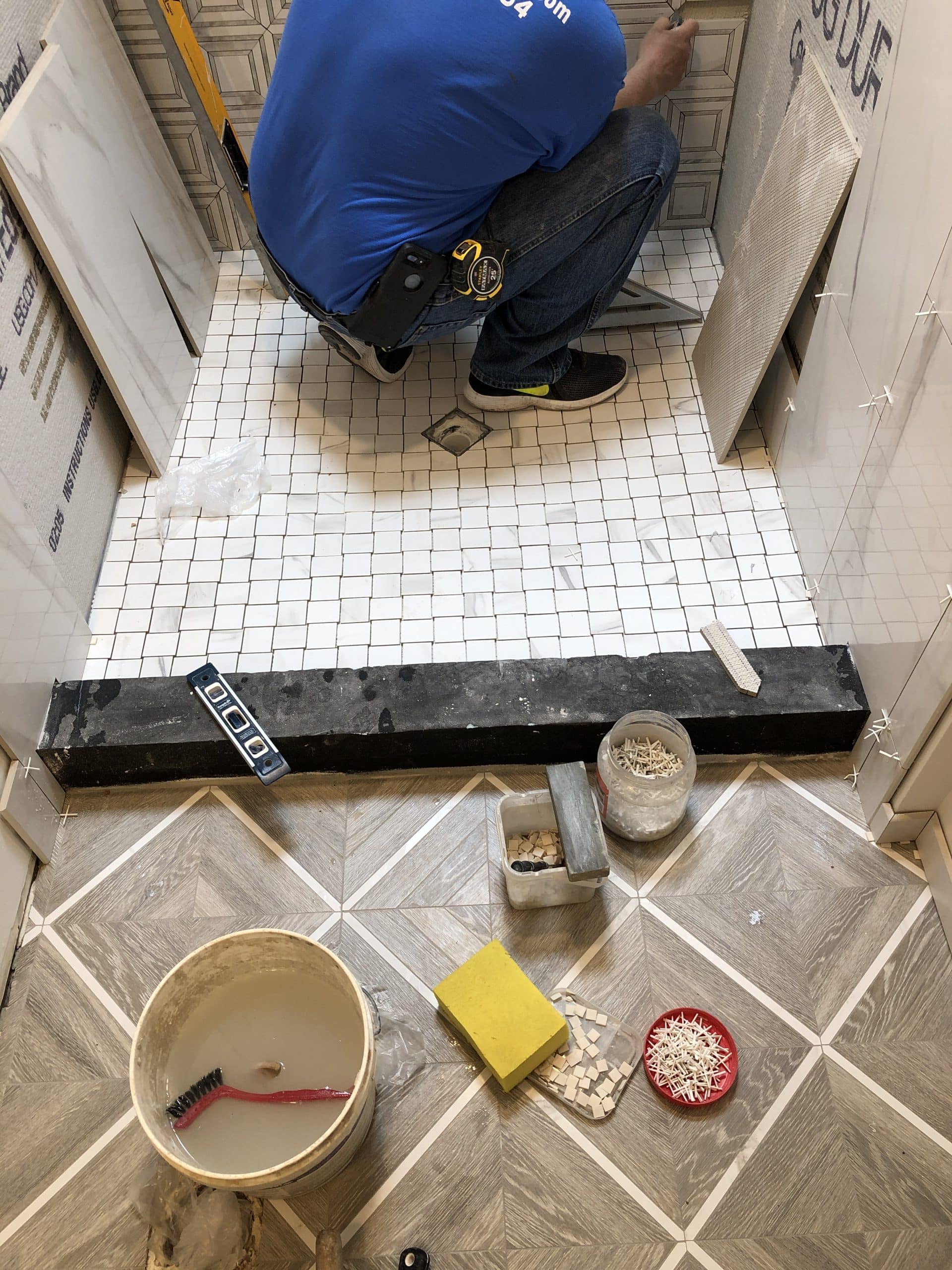 In Progress | Arlington Heights, IL Standing Shower Remodel
