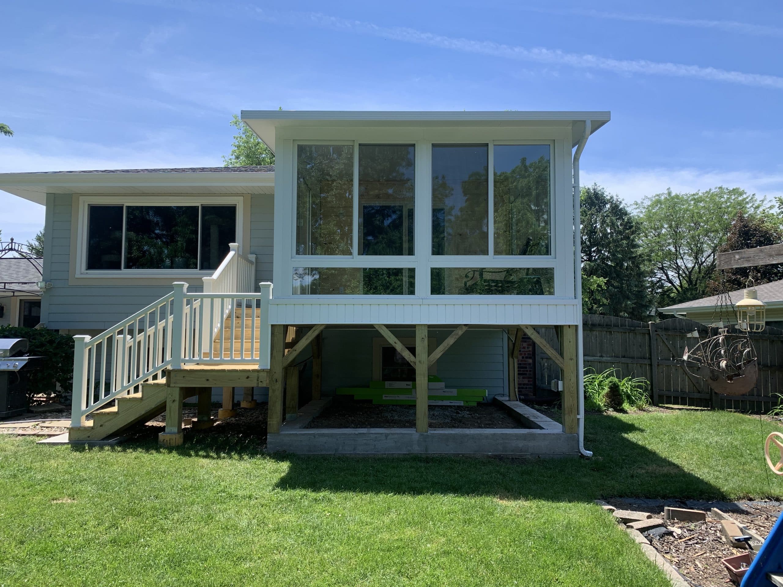 After | Plainfield, IL Second Story Sunroom Addition Before | Plainfield, IL Second Story Sunroom Addition