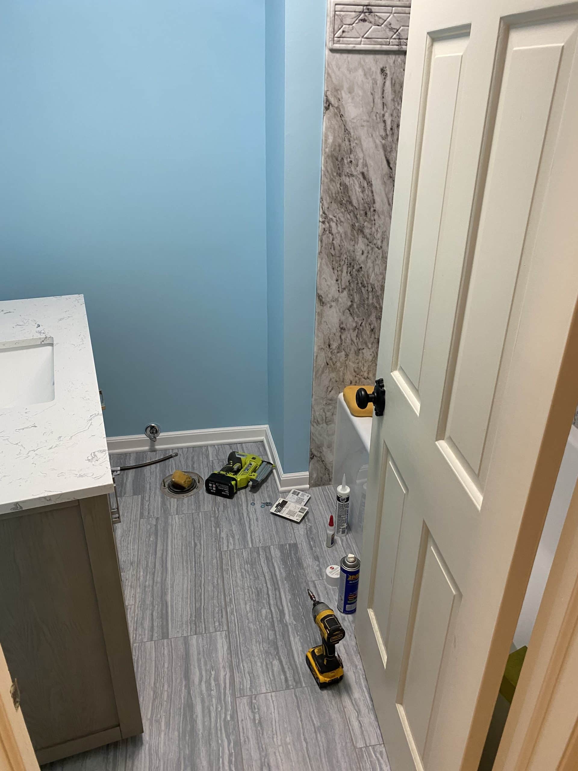 In Progress | Arlington Heights, IL Small Bathroom Renovation