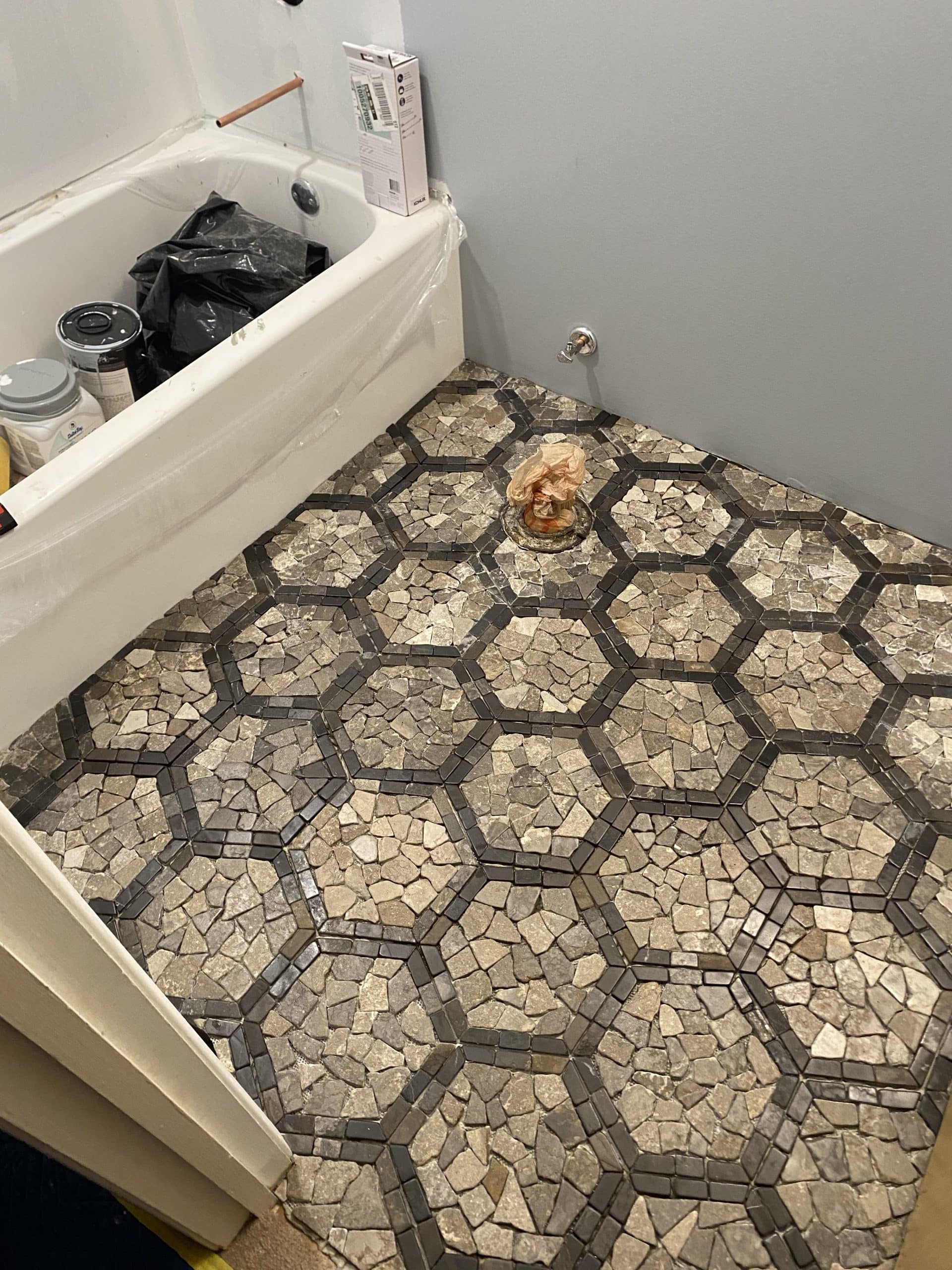In Progress | Mount Prospect, IL Basement Bathroom Remodel