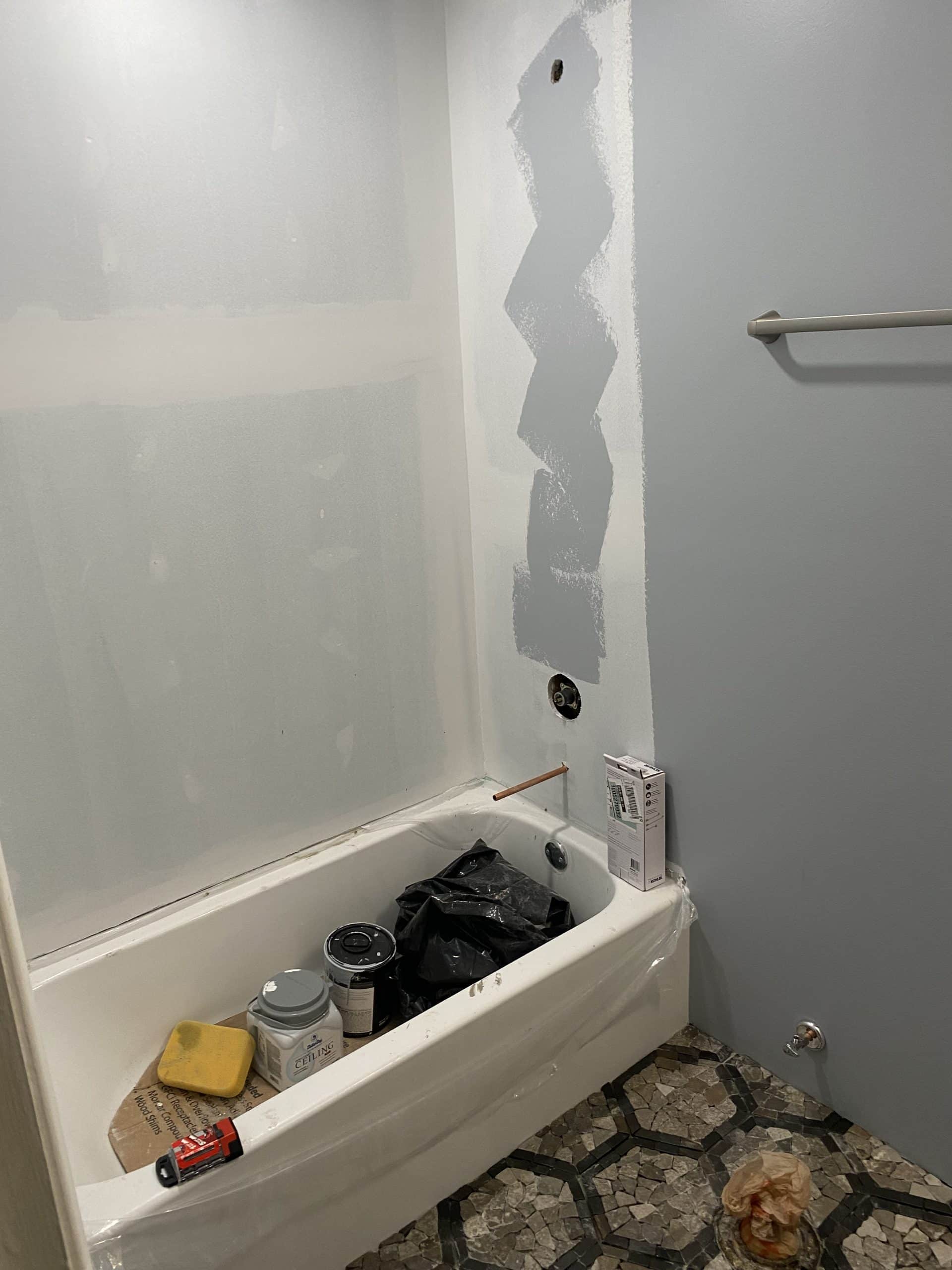 In Progress | Mount Prospect, IL Basement Bathroom Remodel