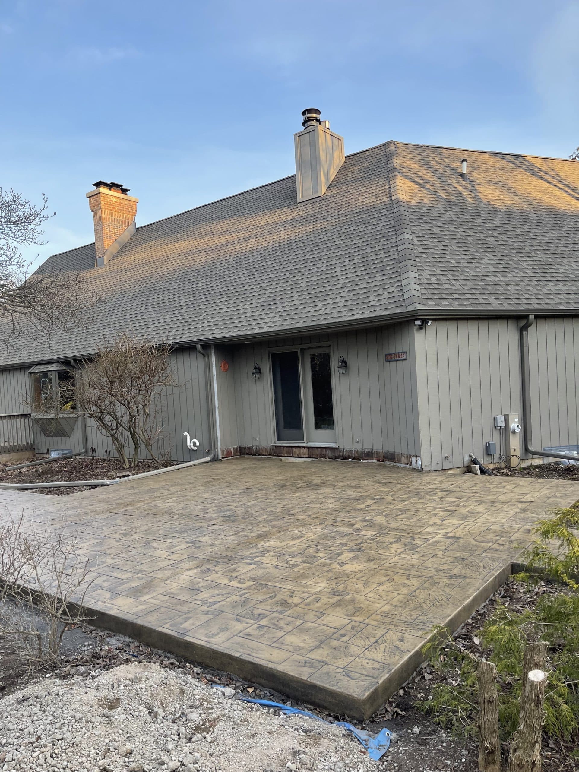 stamped & stained concrete patio