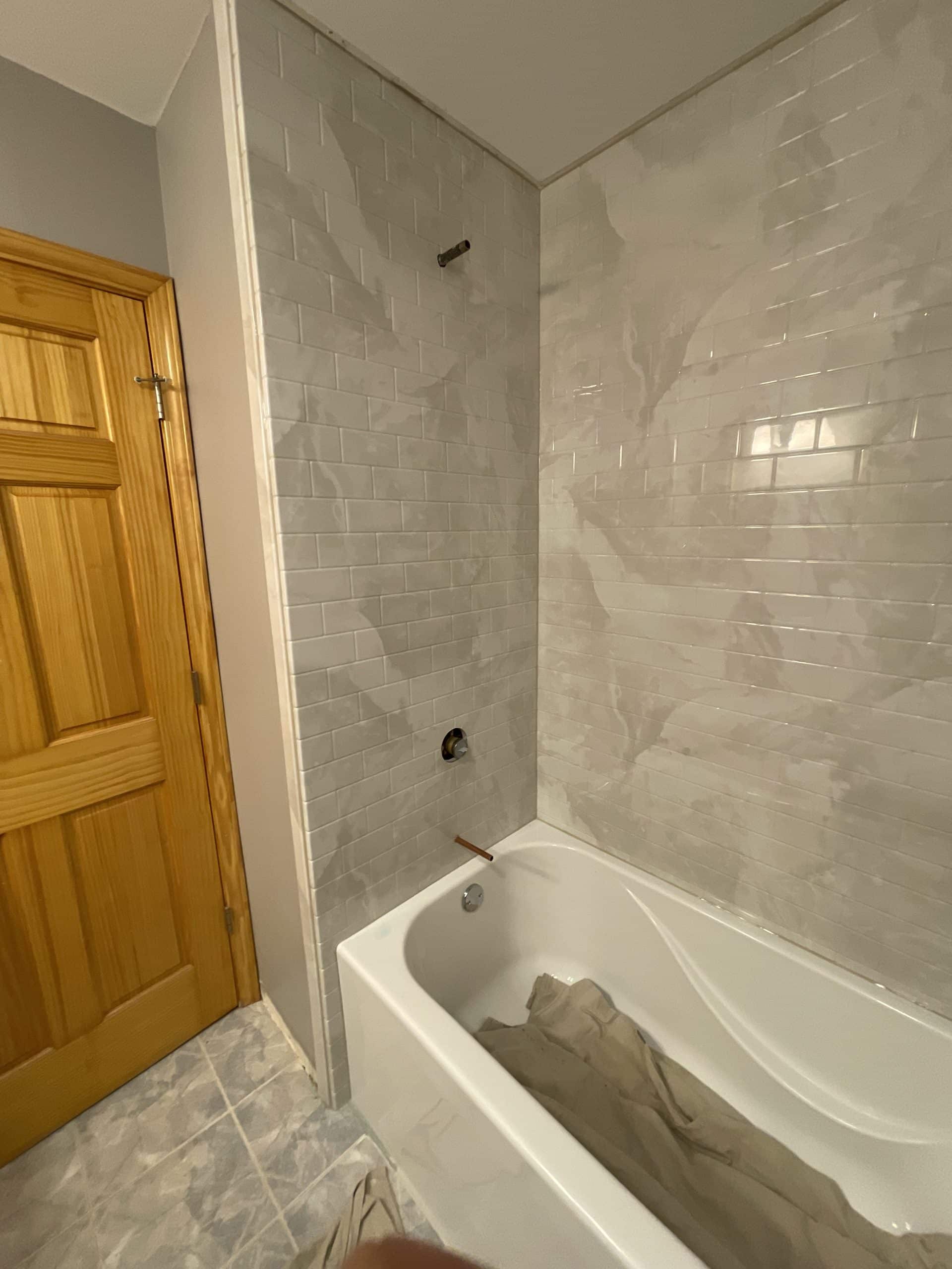 In Progress | Tub Surround Remodel In Progress | Tub Surround Remodel