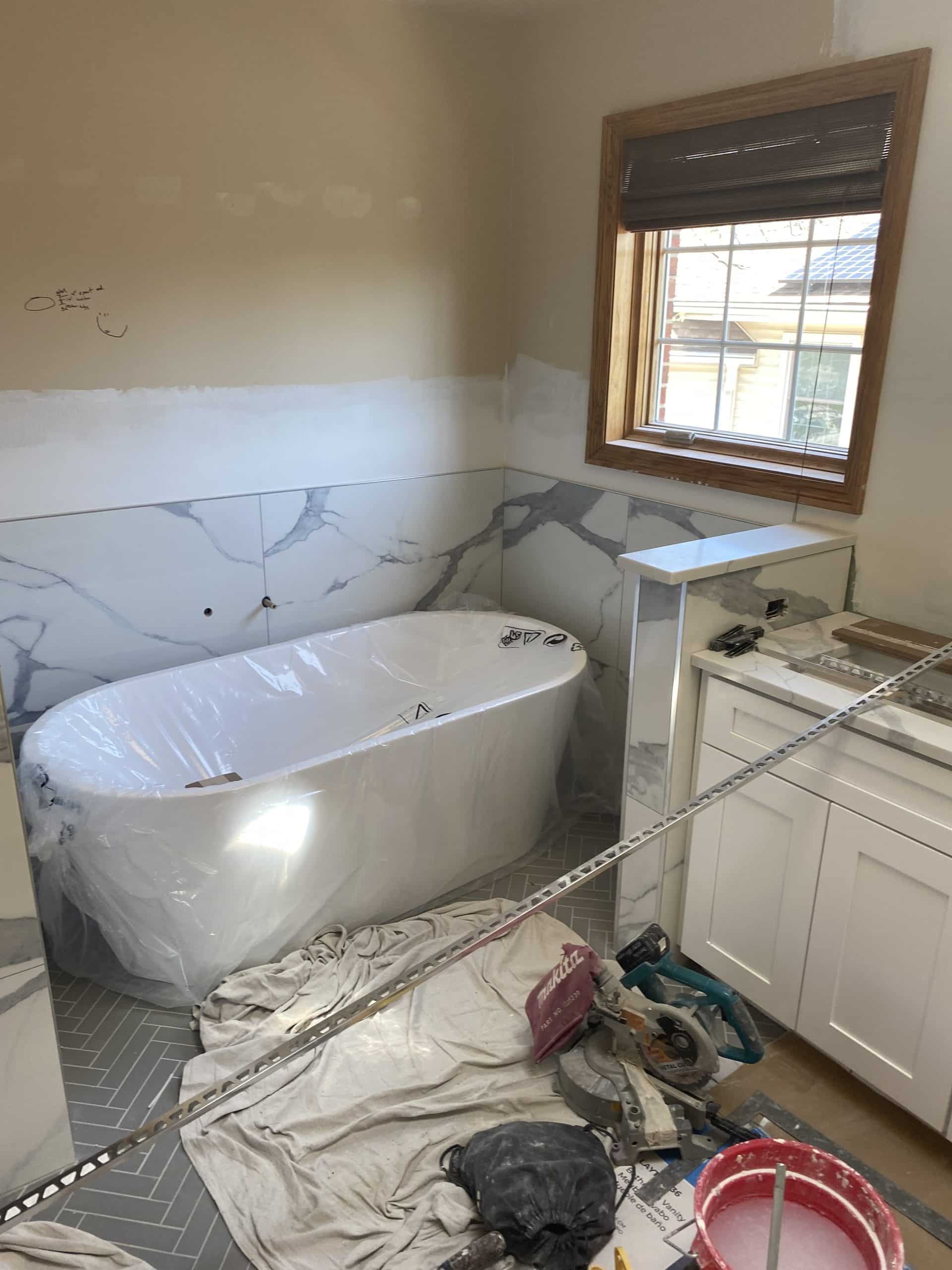 In Progress | Glenview, IL Master Bathroom Remodel