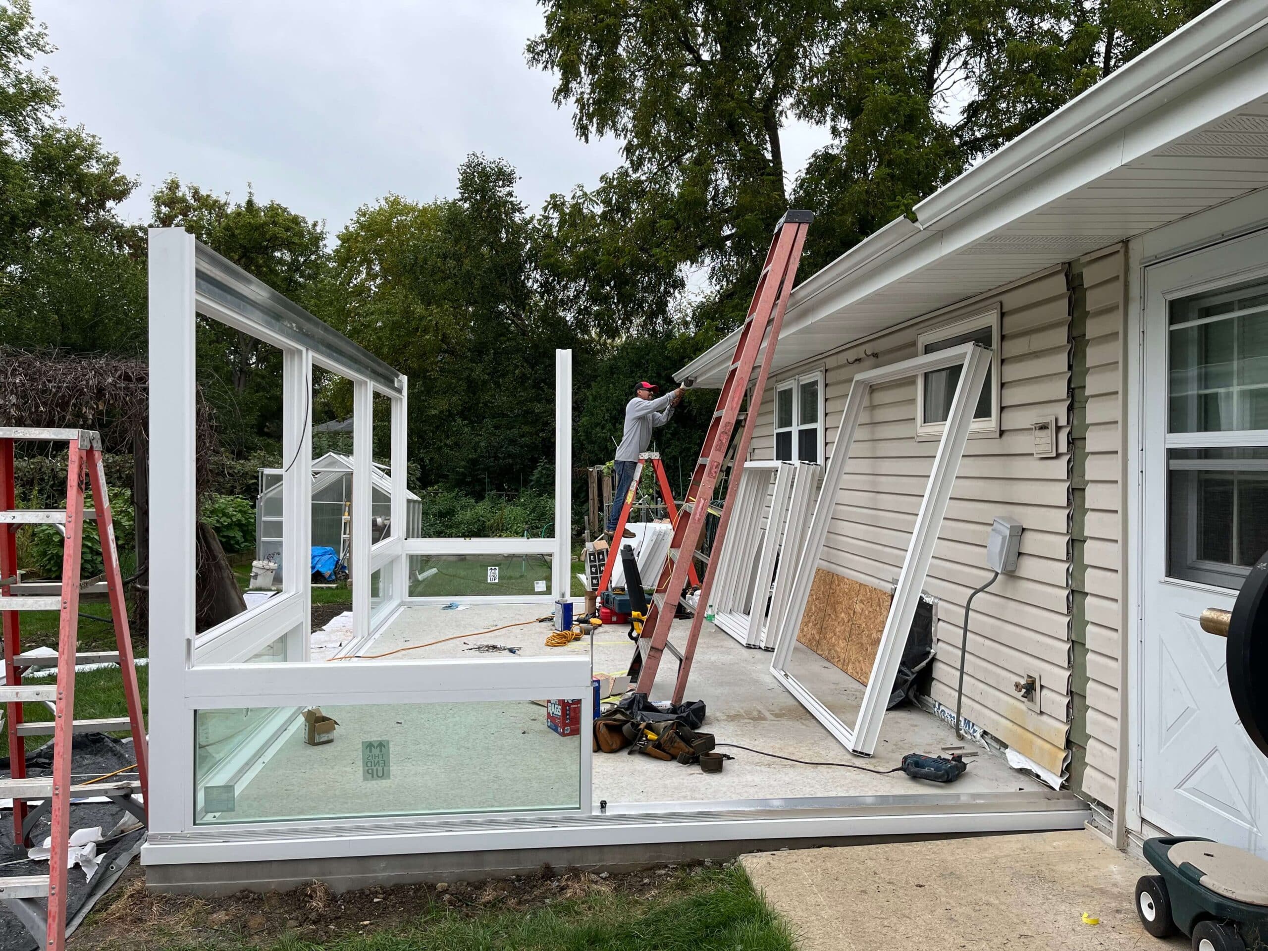 In Progress | Palatine, IL Four Season Patio Enclosure In Progress | Palatine, IL Four Season Patio Enclosure